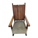 Oak arm chair 1930s  Height 110 Depth 70 Width 75 Seat height 46 cm