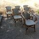 Ensemble de 6 fauteuils bistrot de terrasse en rotin type "parisienne".