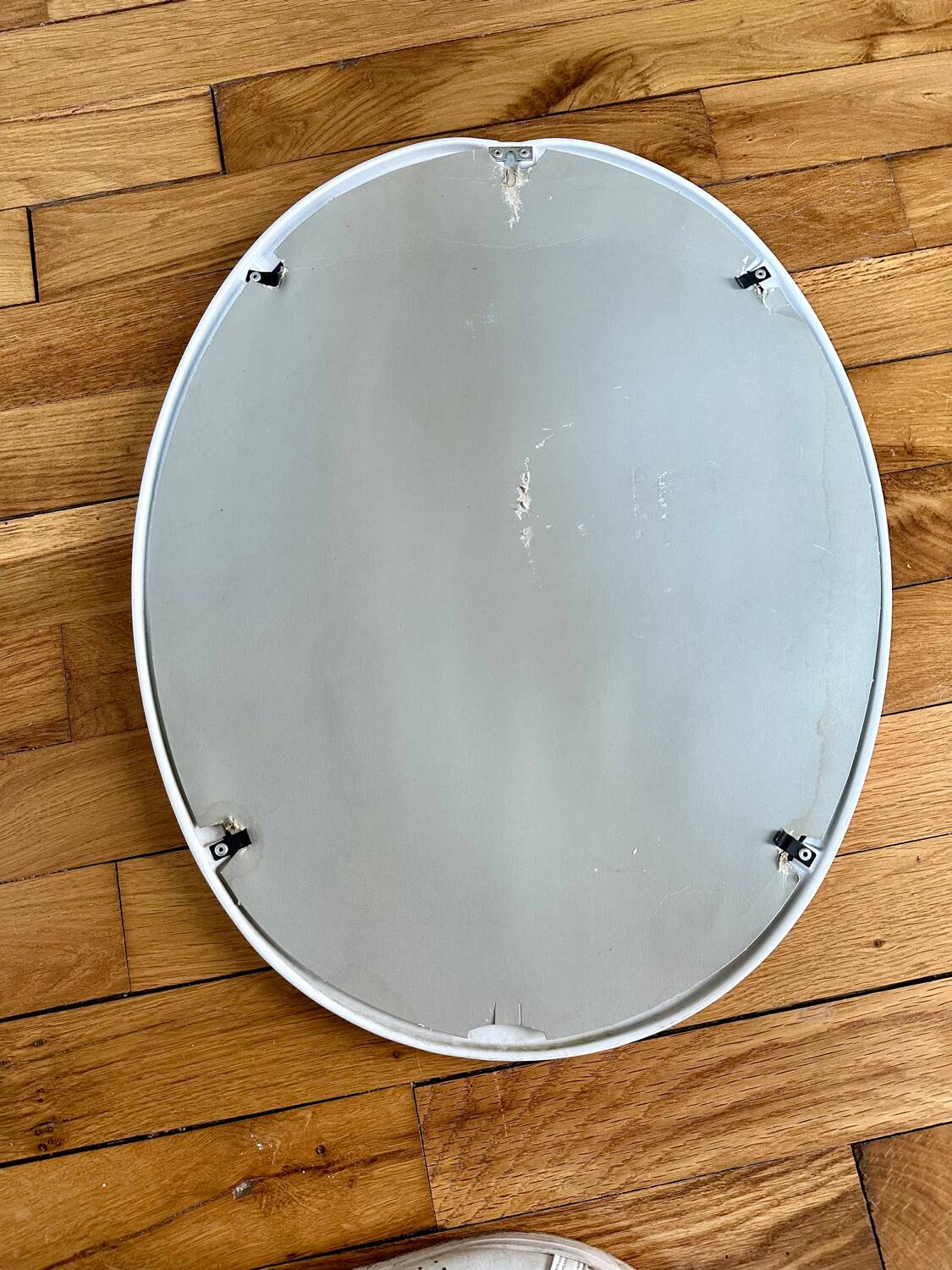 Vintage white ceramic mirror