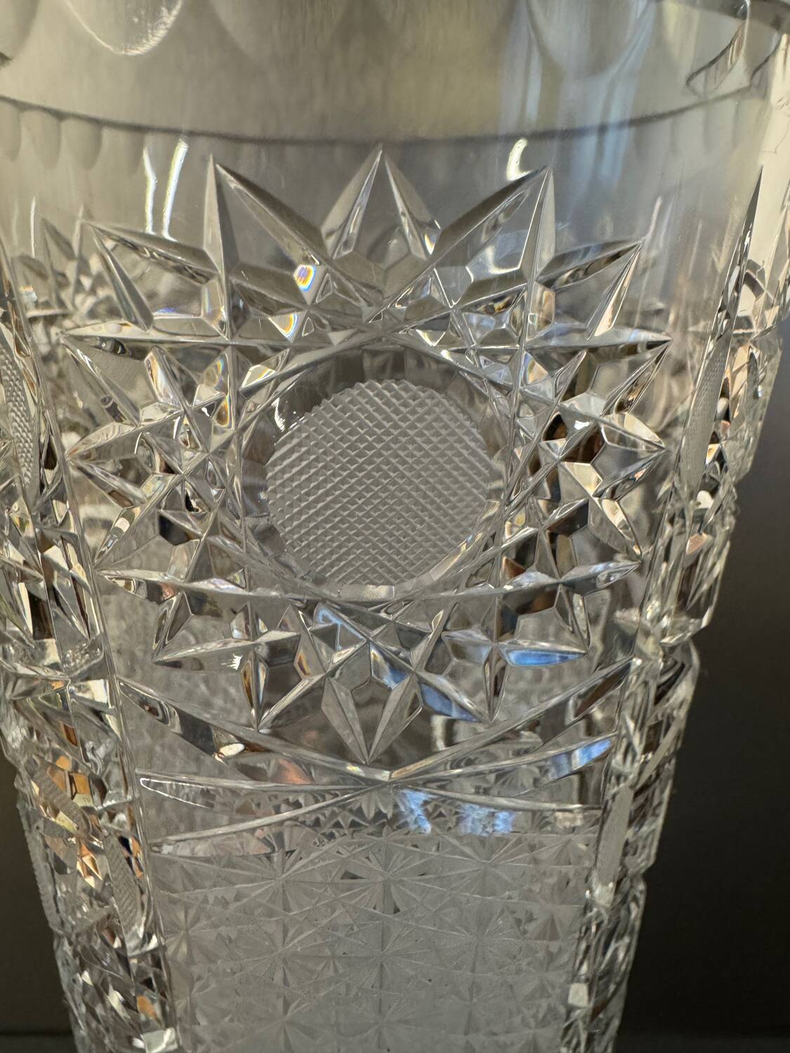 Large Bohemian crystal vase, 20th century