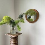 Round wicker mirror from the 50s