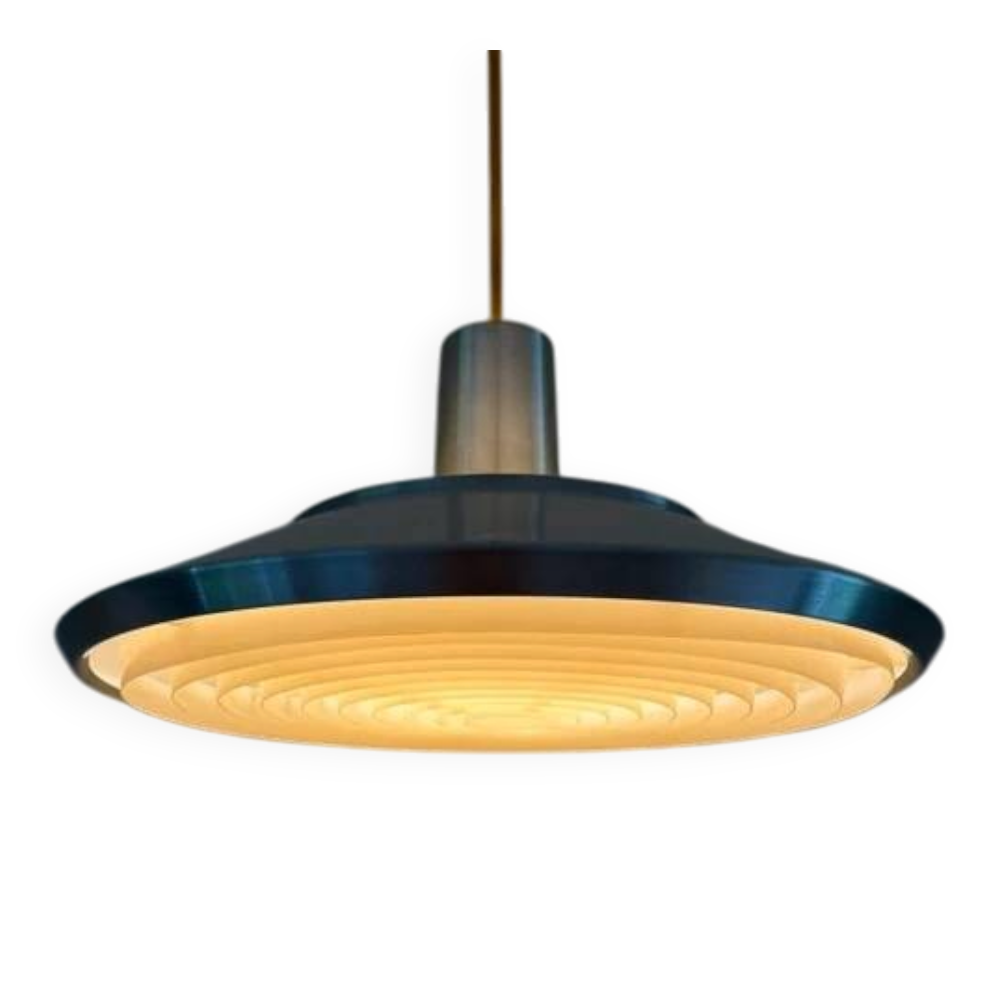 Vintage Danish Nordisk Solar - in style of Louis Poulsen Klassependel - Silver space age lamp