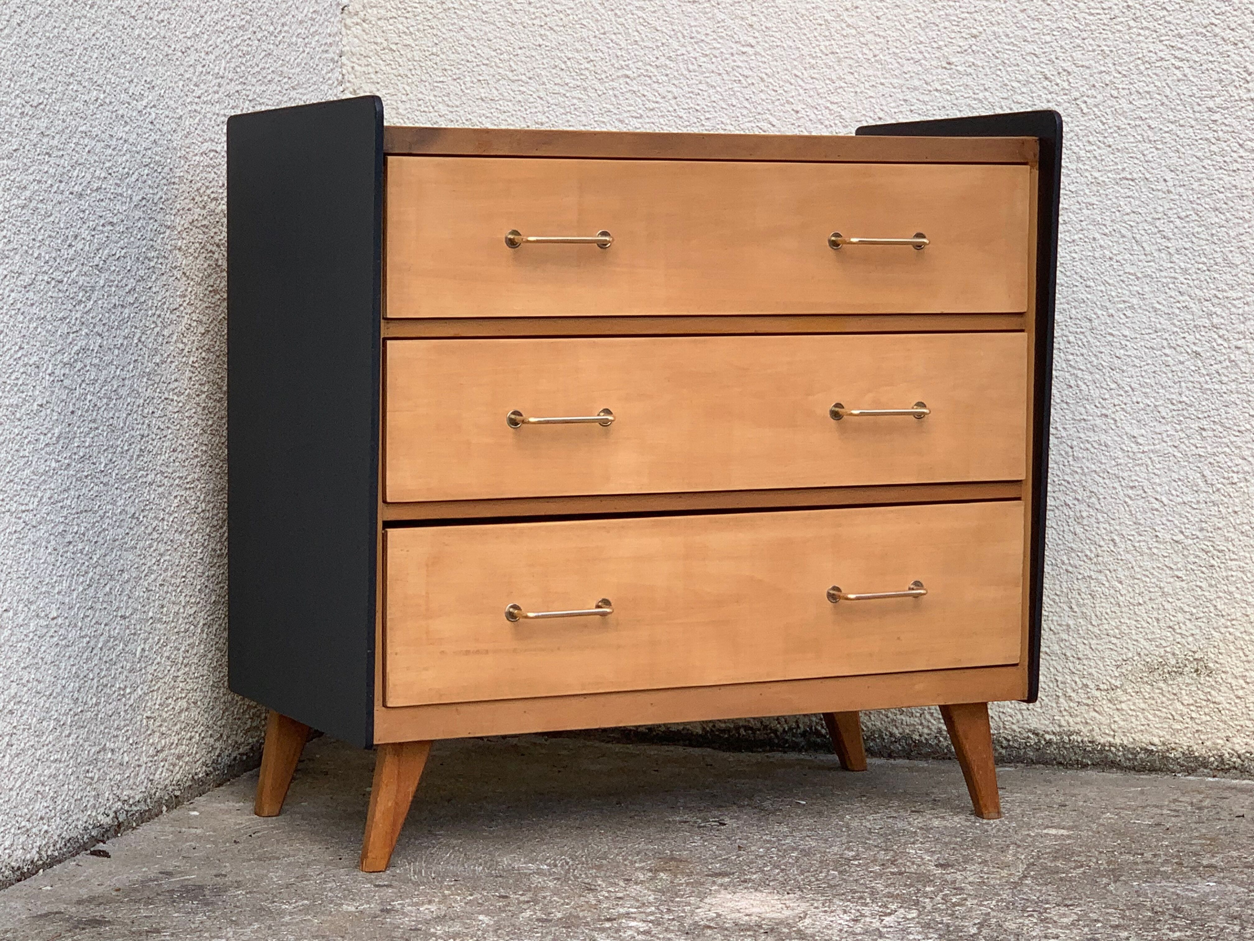 1960 compass foot chest of drawers