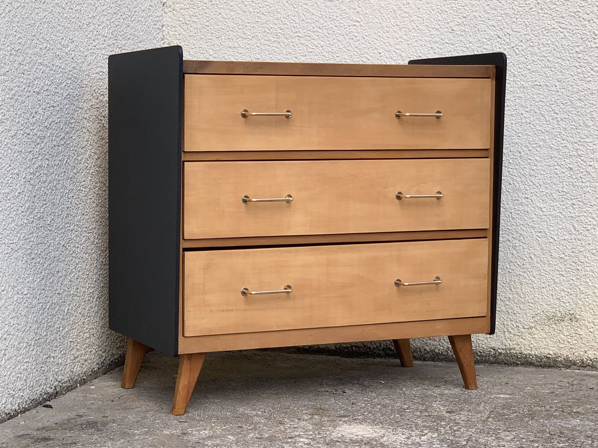 1960 compass foot chest of drawers