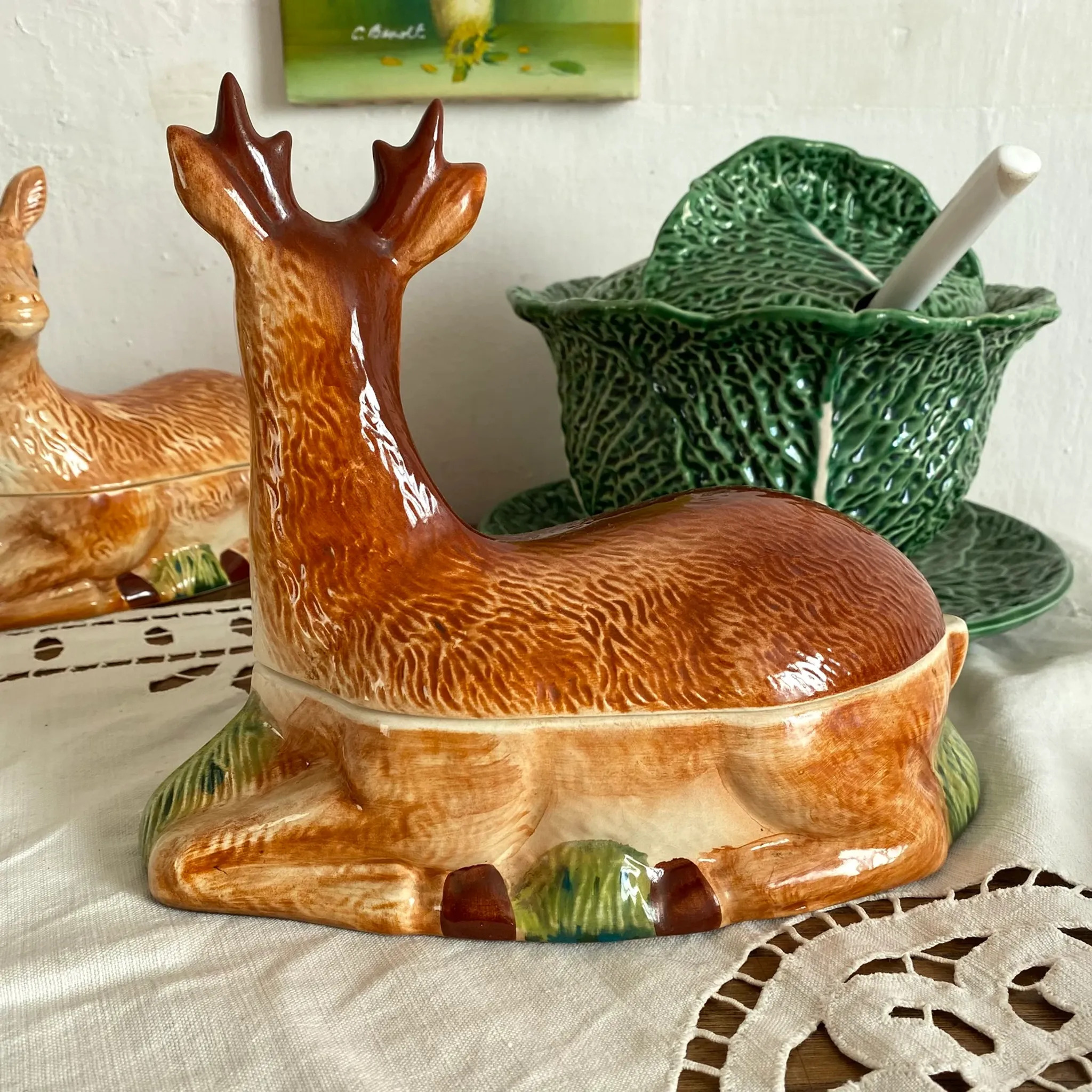 Zoomorphic terrine deer Michel Caugant
