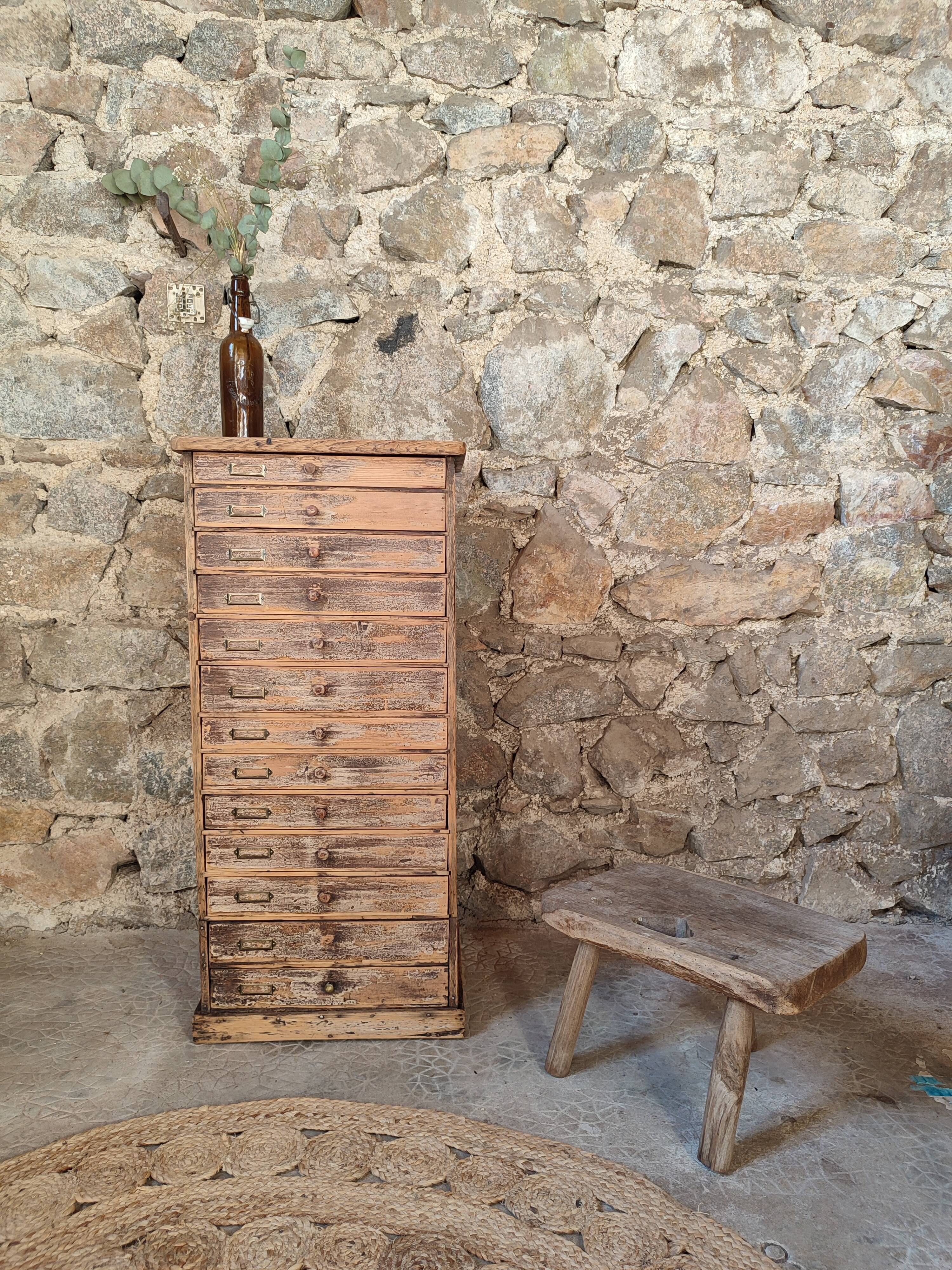 Antique loom furniture watchmaker's layette