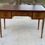 Louis XVI desk in solid wood and burgundy leather