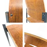 Chaise empilable vintage Mid-Century en bois design danois piètement métal