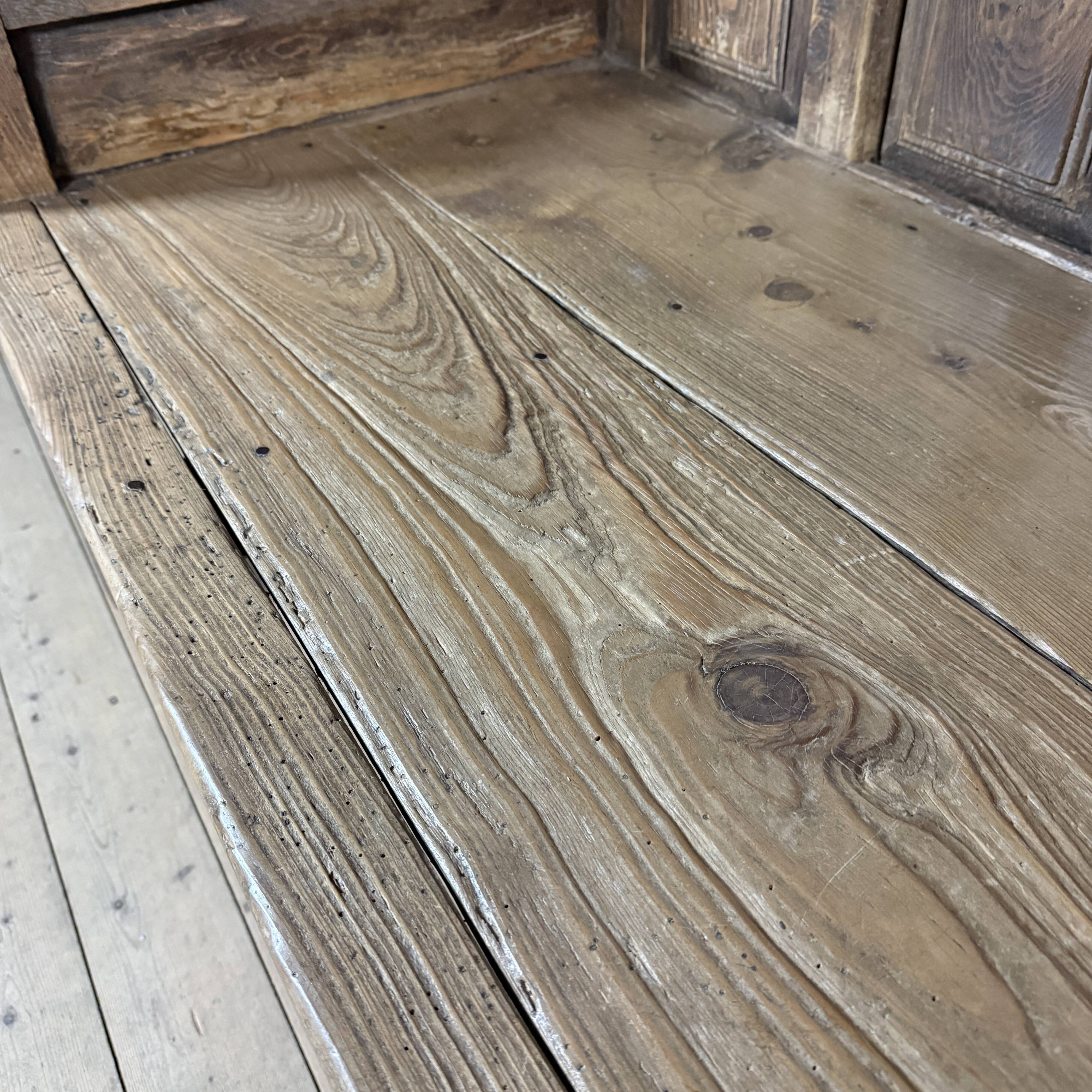 Large antique wooden Spanish bench from the 19th century