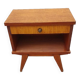 Wooden bedside table, compass legs, 1950