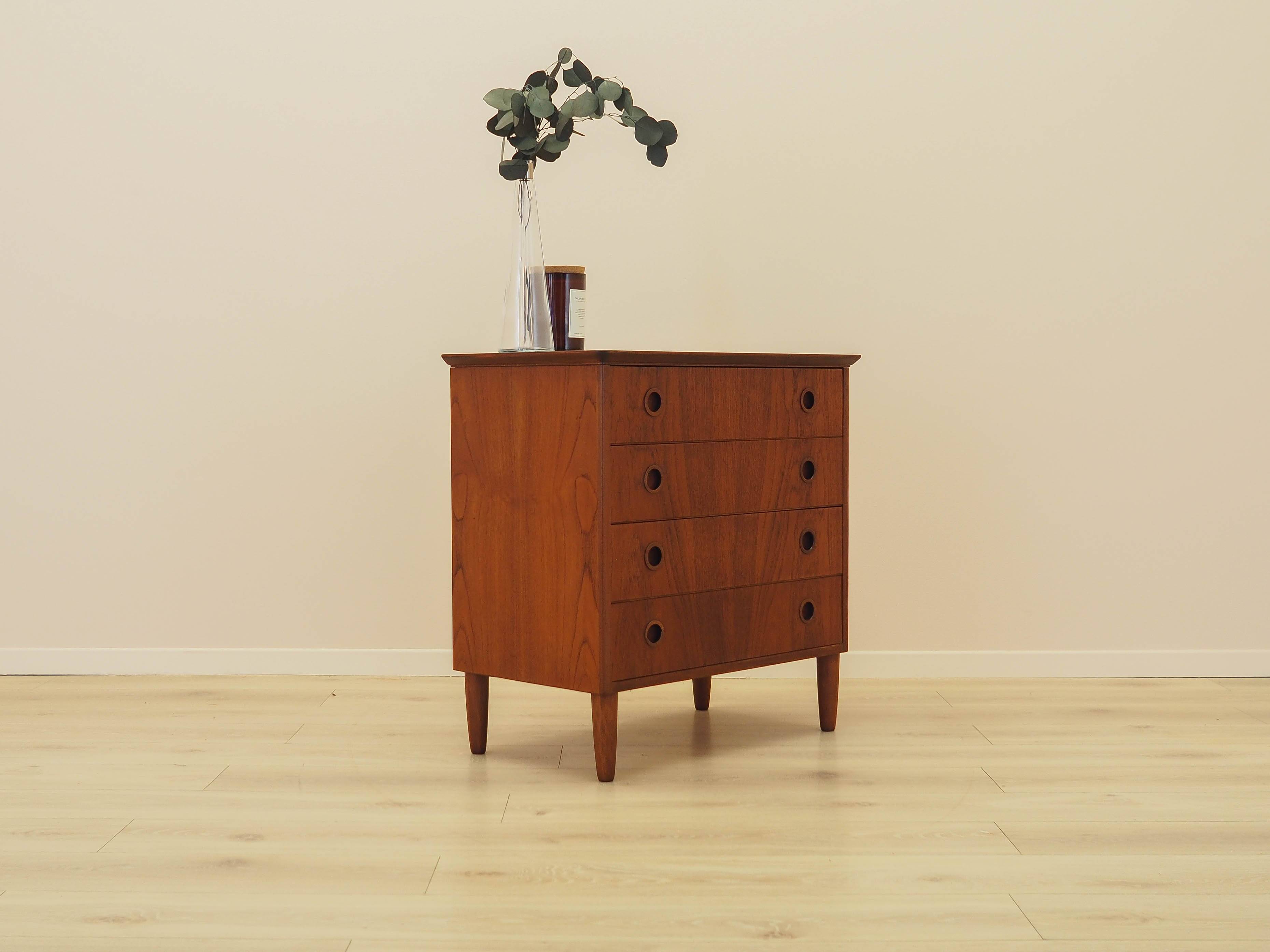 Teak chest of drawers, Danish design, 1970s, made in Denmark
