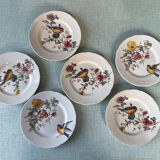 6 polychrome flat plates HB&Cie Choisy Le Roi