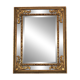 Grand miroir italien doré en bois à verre biseauté