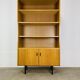 1950s modernist bookshelf, light oak, vintage