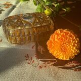 Boîte vintage en cristal ambré Buder