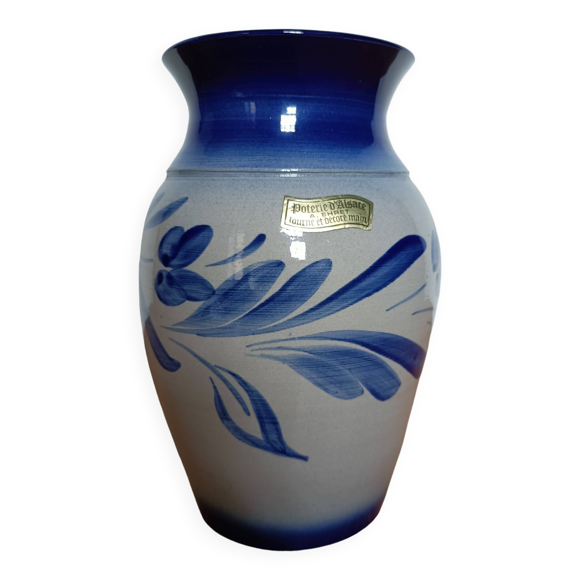 Vase à fleurs alsacien en grès Anne Ehret