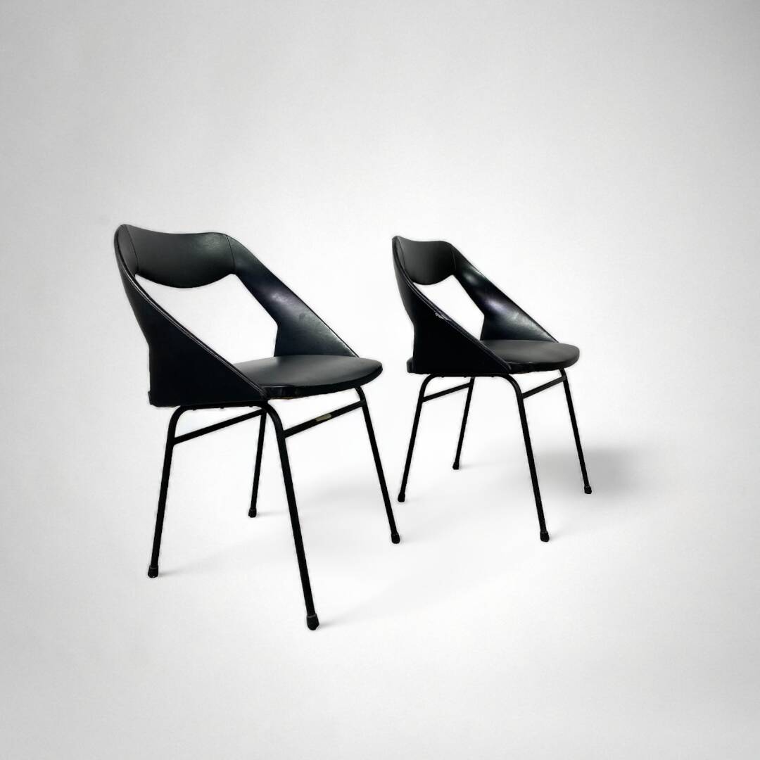 Paire de fauteuils Louis Paolozzi noir