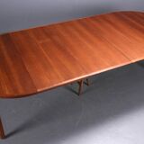 Dining table scandinavian design 1960s teak, with 3 extensions in the same wood