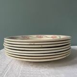 Series of 8 dessert plates 1900 in Longwy earthenware