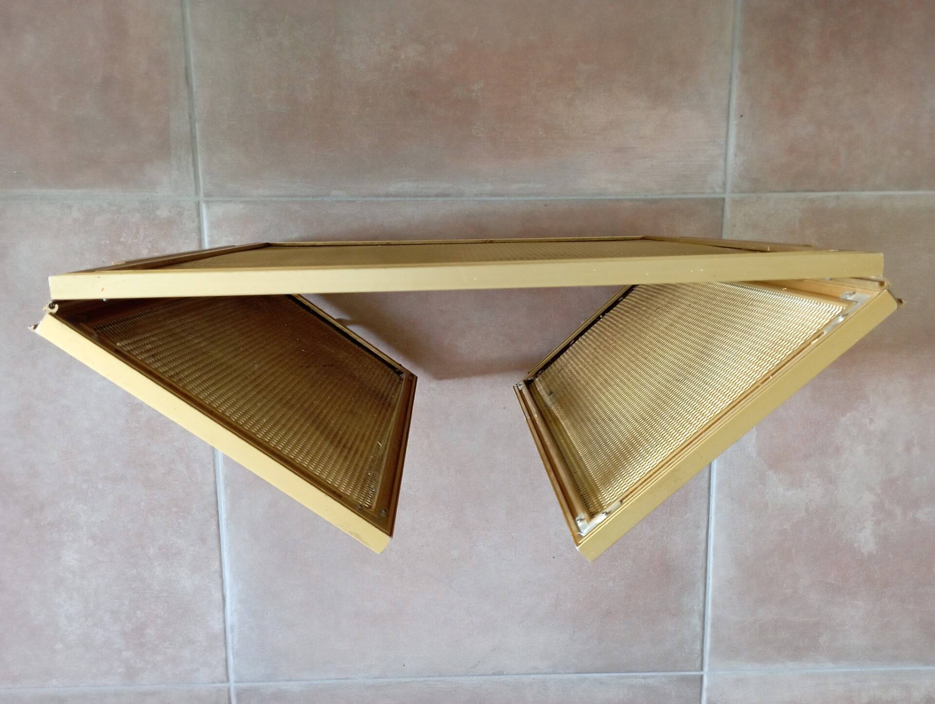 Gold metal fire screen