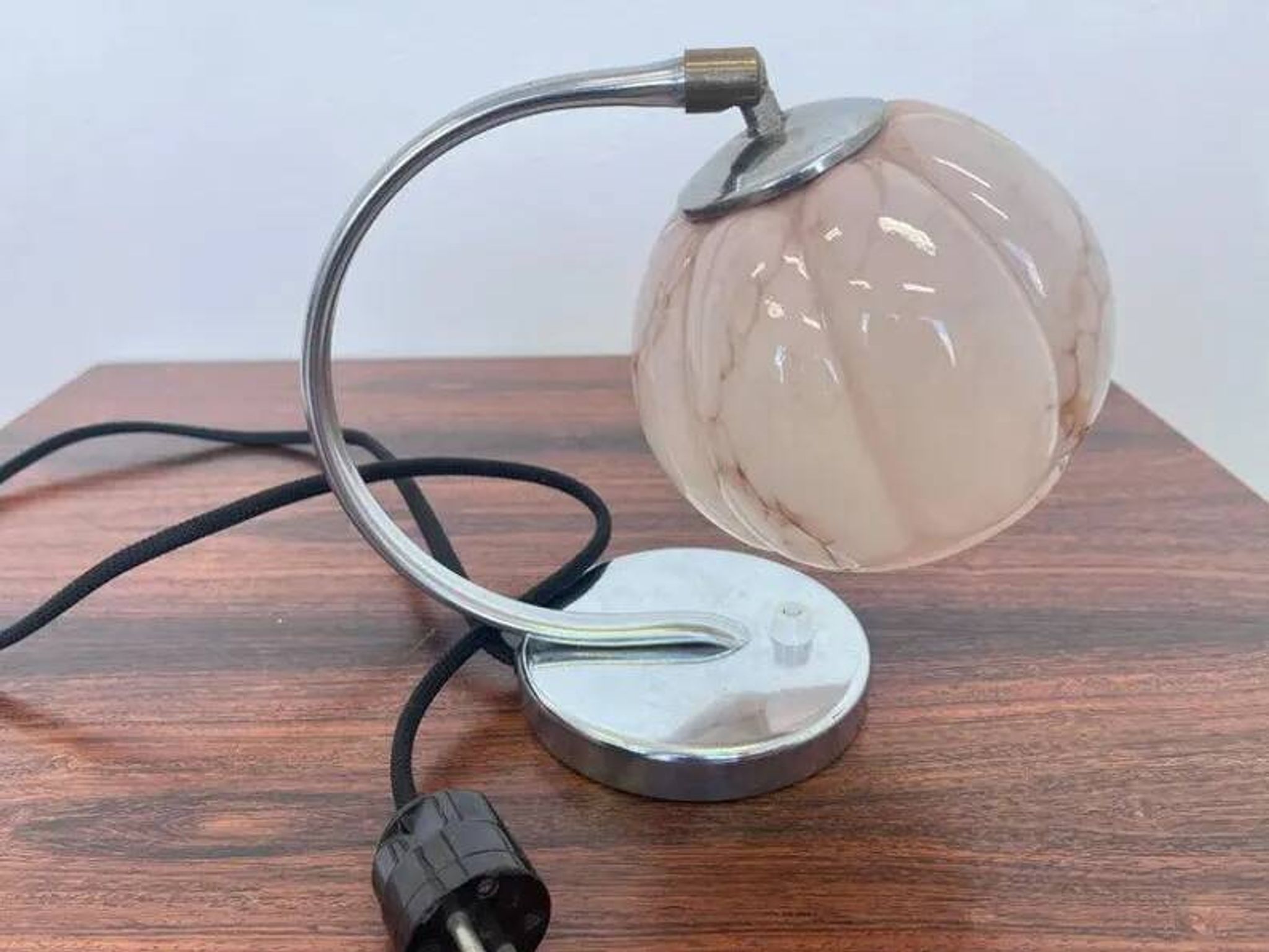 Art deco or bauhaus chrome and glass table lamp - 1930s