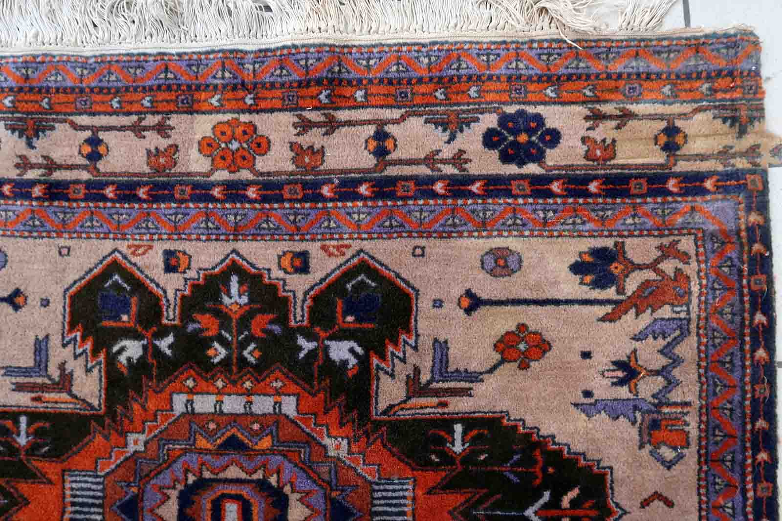 Vintage caucasian Kazak rug 123x213cm 1960s