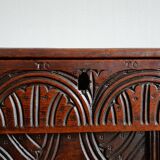 19th-century oak castle chest