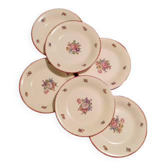 6 old country plates, Auvergne model from Moulin des Loups Orchies, France