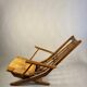 Folding armchair with woven seat – vintage French design