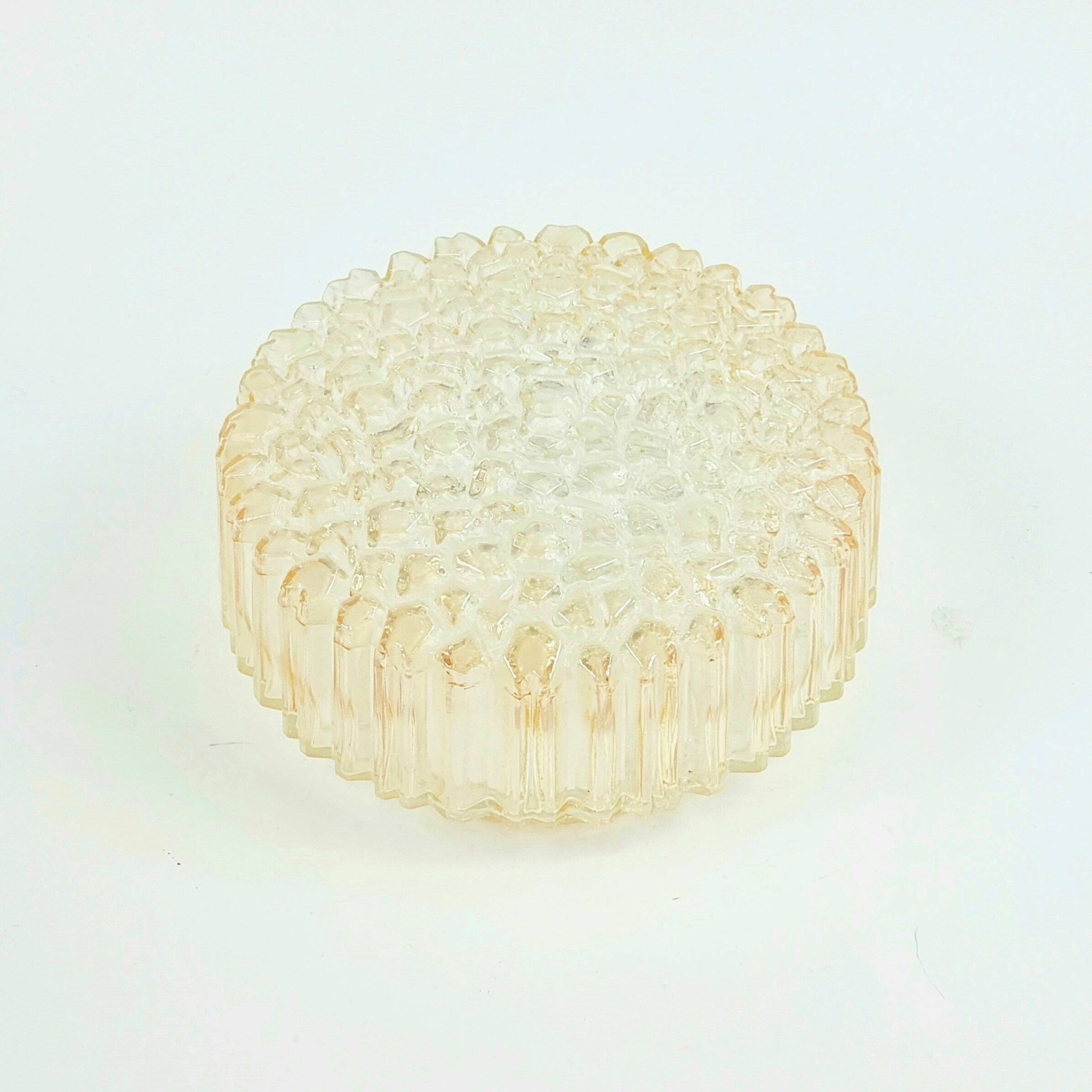 Mid Century Amber Bubble Glass Wall Light By H. Tynell For Limburg, 1970s