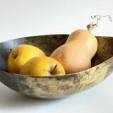 Vintage brass drop-shaped fruit bowl