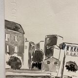 Watercolor port of Sanary-Sur-Mer