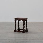 19th Century oak rectangular joint stool or table with turned legs, France