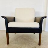 1960s retro Hans Olsen rosewood and leather lounge chair