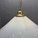 White Murano Glass Pendant Light with Black Rim, Italy, Mid-Century