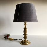 Solid brass and velvet lamp