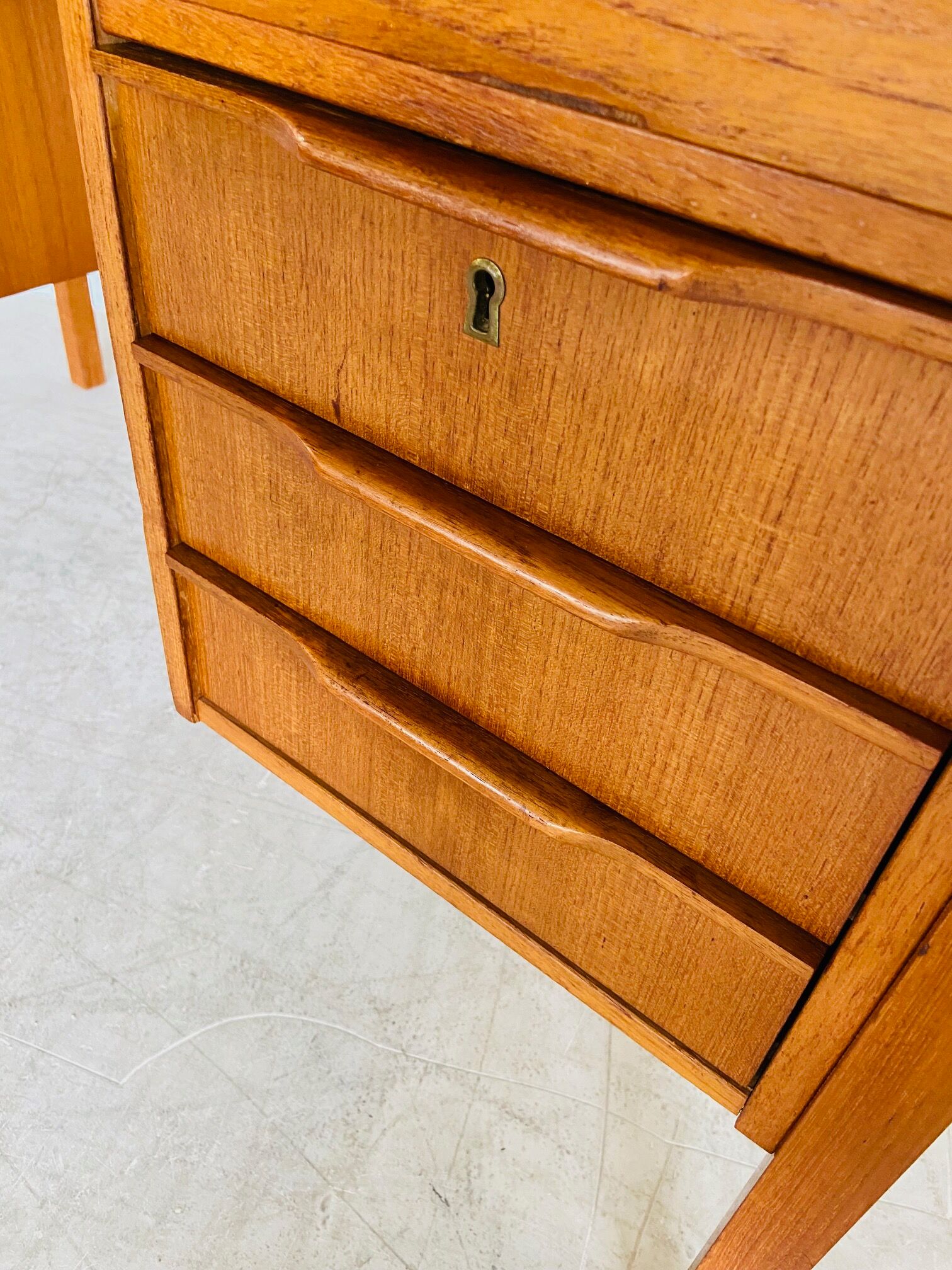 Vintage retro Danish mid-century teak desk by Bent Silberg Møbler 1960s