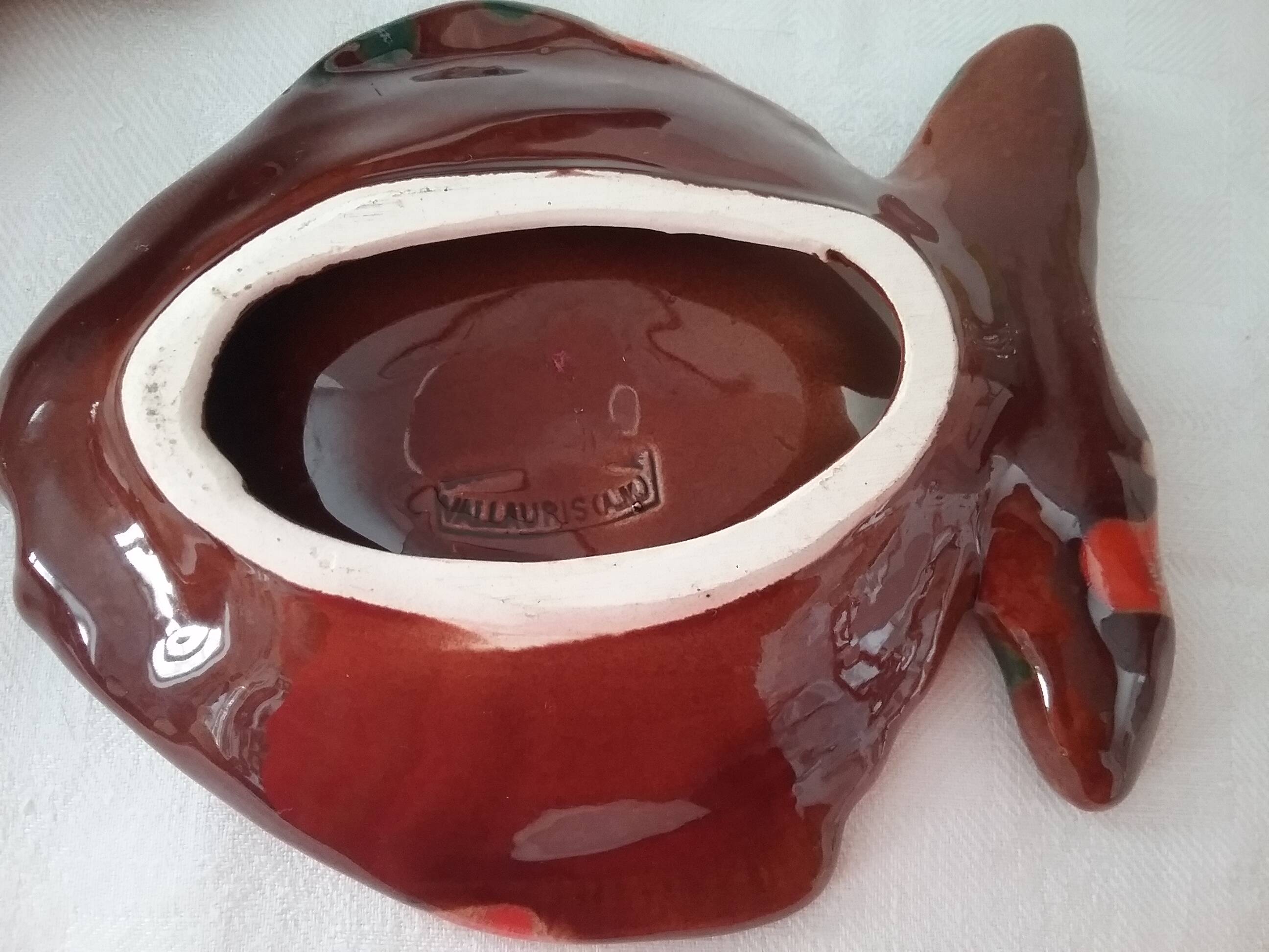 Beurrier et couteau "poisson" Vallauris