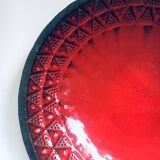 Brutalist Design Art Ceramic Bowl by Jan Nolf, Perignem, Belgium, 1950s