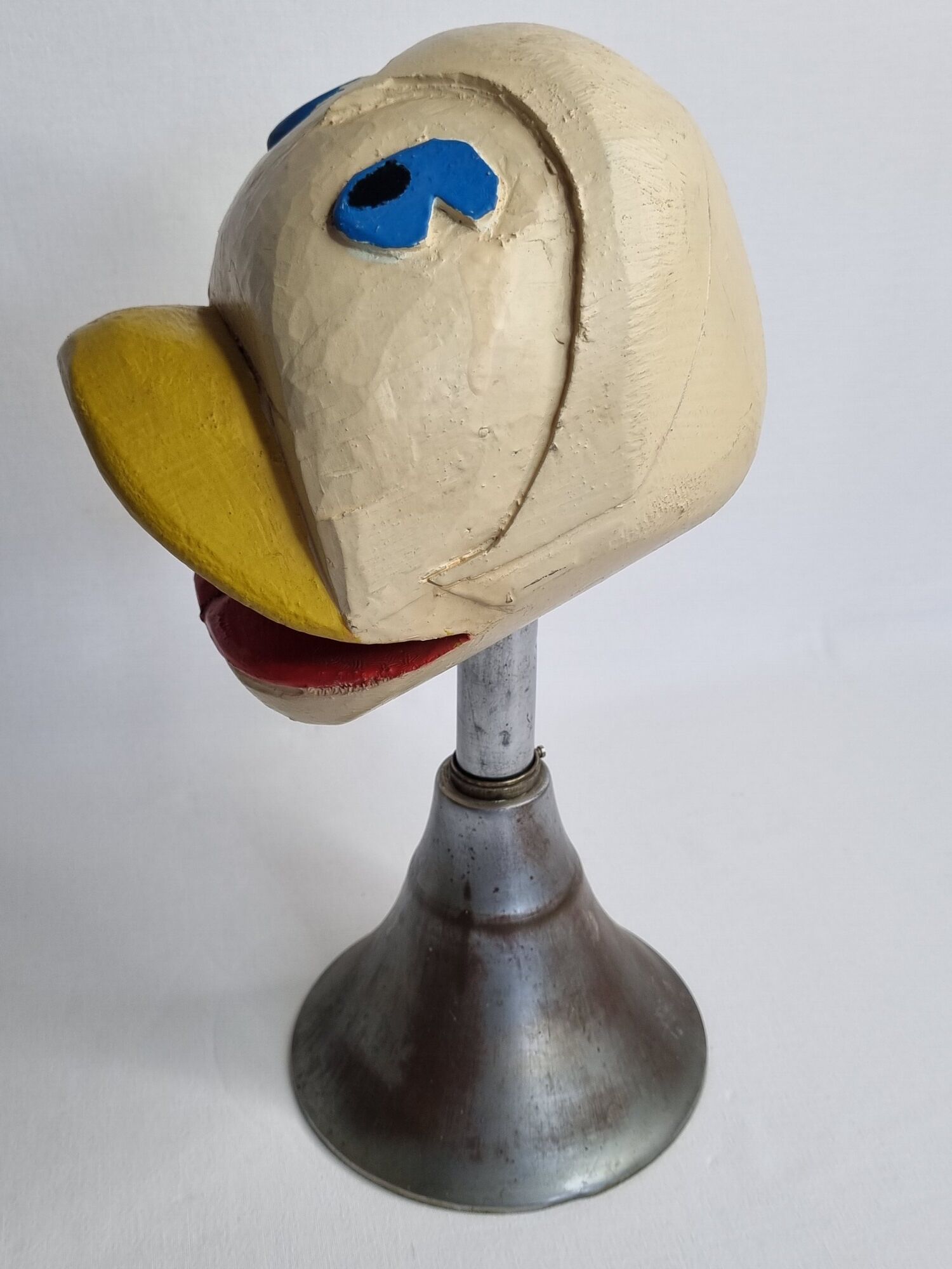 Carved hat door, folk art object carved from a painted piece of wood, 34 cm