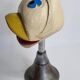 Carved hat door, folk art object carved from a painted piece of wood, 34 cm