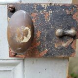 Old interior door from the end of the 19th century with locking system