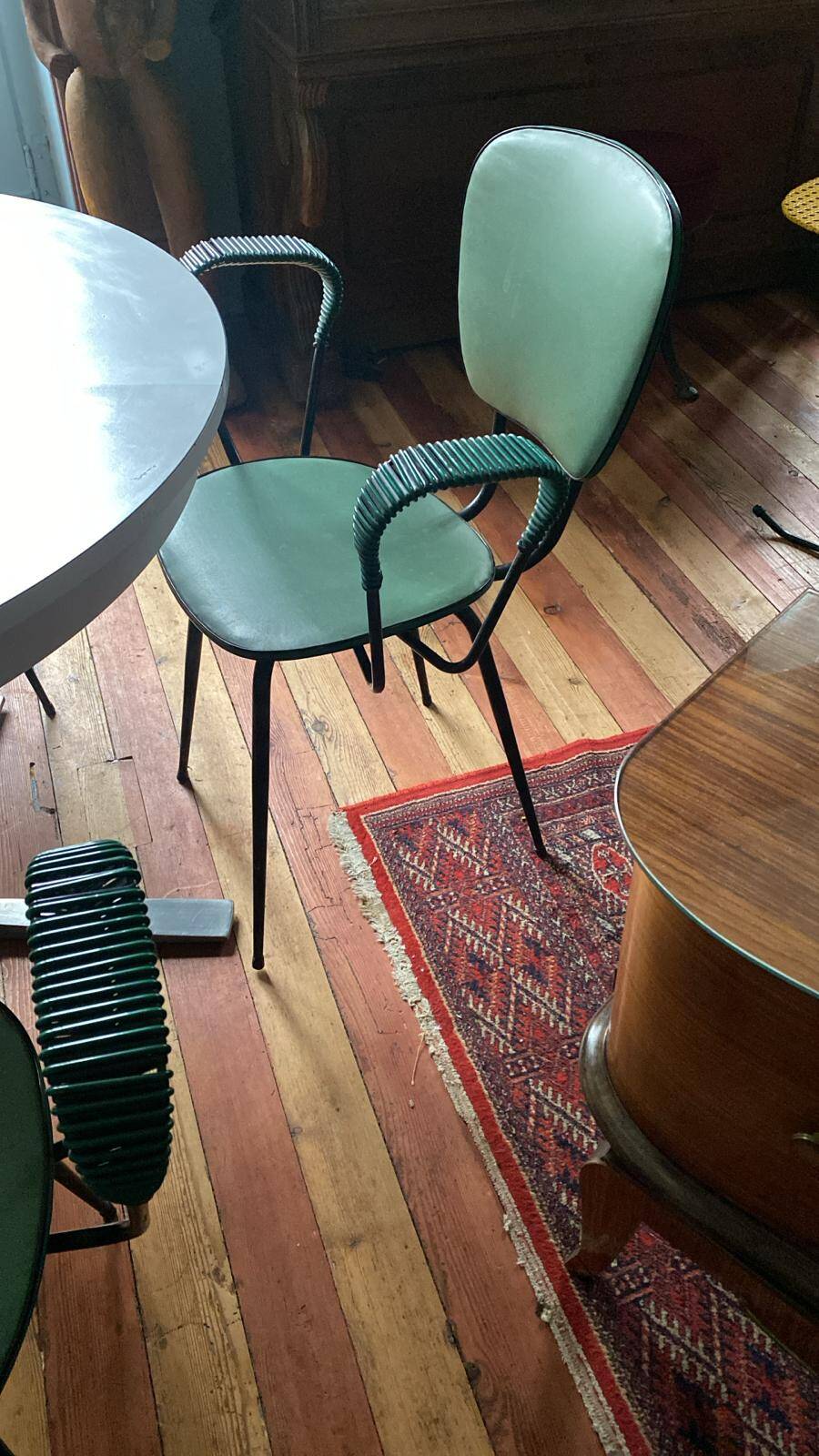 4 chaises vertes (Dans le gout de) jacques Hitier