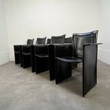 8 style Korium leather chairs in the style of Matteo Grassi