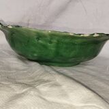 Large cabbage leaf plate Gerber – French barbotine – decorative piece