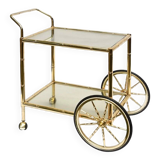 Vintage bamboo style trolley on wheels