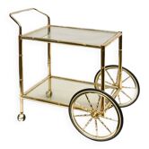 Vintage bamboo style trolley on wheels