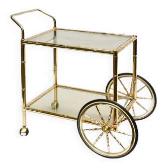 Vintage bamboo-style trolley on wheels