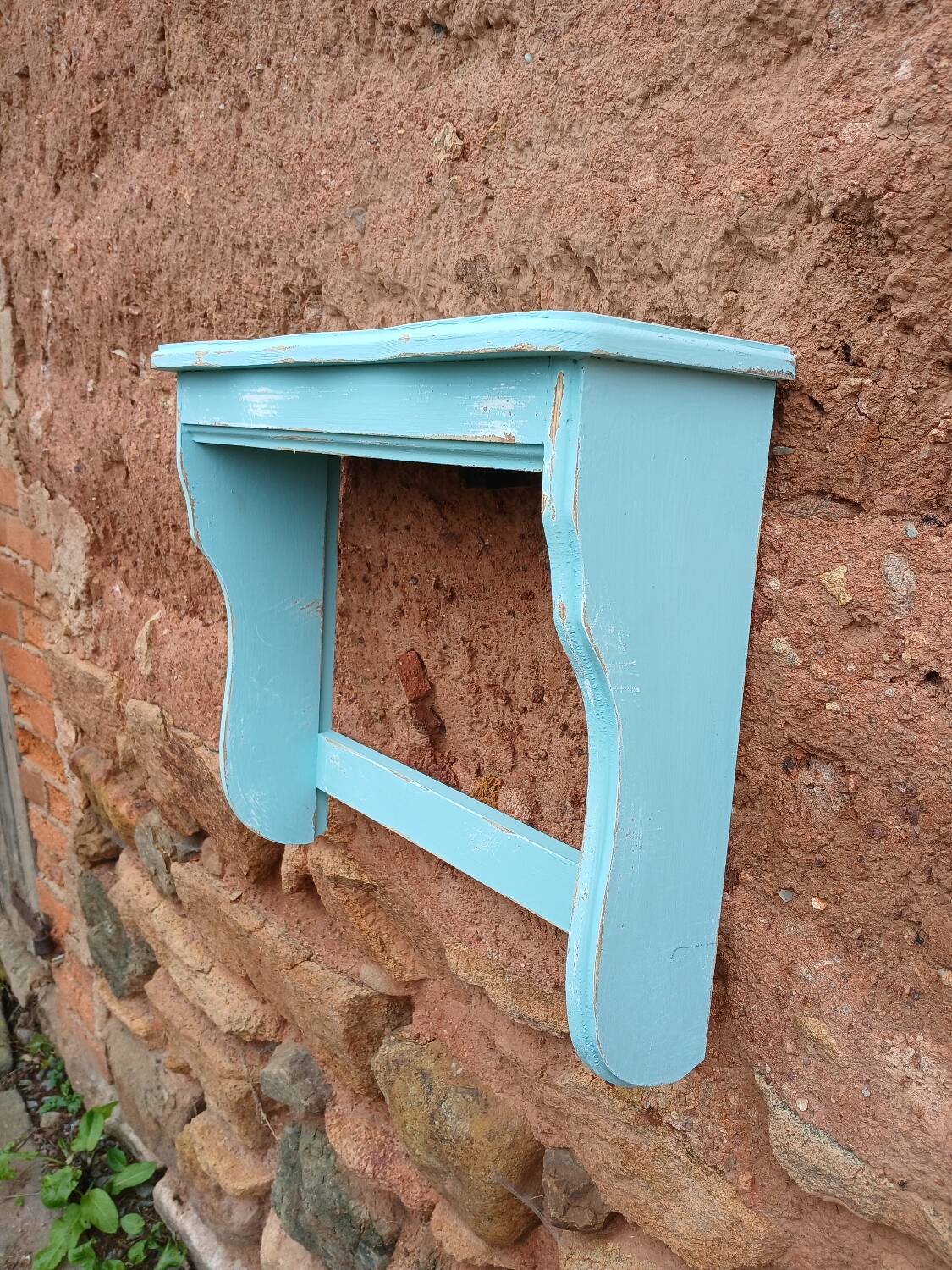 Revamped antique wall shelf