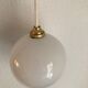 Suspension vintage 1950 opaline blanc - 60 cm